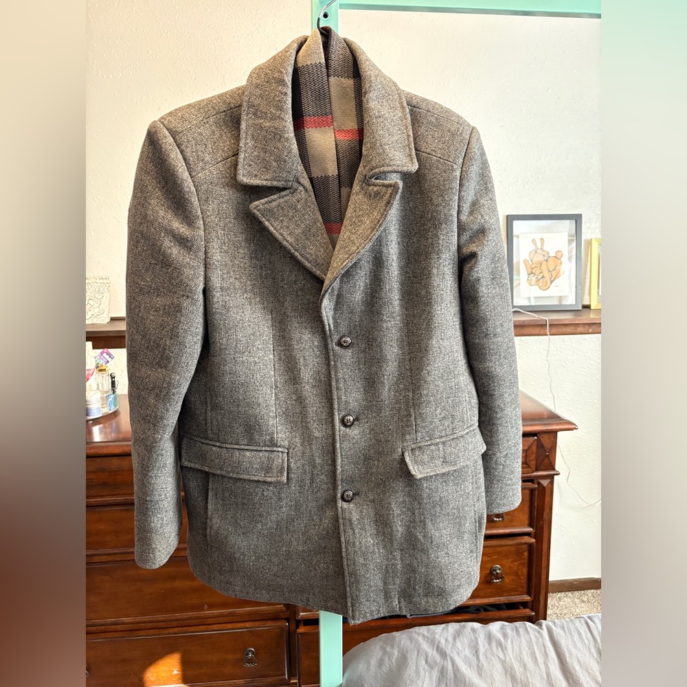 West Louis Wool/Polyester Blend Windbreaker Coat